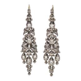 224 - PENDIENTES CATALANES CON DIAMANTES DEL S.XIX