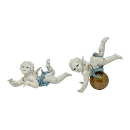 705 - PAREJA DE ANGELITOS DE PORCELANA ALGORA AÑOS 70