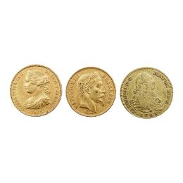 610 - TRES MONEDAS DE ORO