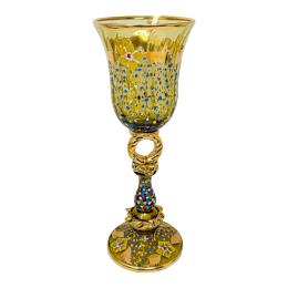 40 - COPA DE CRISTAL ESMALTADA DE LA SEGUNDA MITAD DEL SIGLO XX