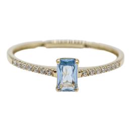 26 - ANILLO CON CUARZO AZUL Y CIRCONITAS