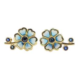 185 - PENDIENTES FLOR CON ESMALTES
