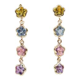 196 - PENDIENTES LARGOS CON PIEDRA COLOR