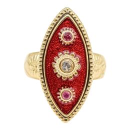 30 - ANILLO CON ESMALTES Y CIRCONITA