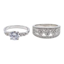 103 - DOS ANILLOS CON CIRCONITAS