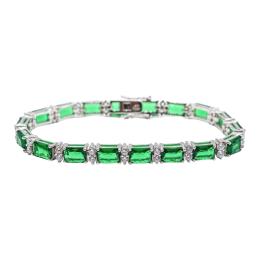 252 - PULSERA RIVIERE CON CRISTALES VERDES
