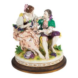 690 - GRAN FIGURA DE PORCELANA ALEMANA VOLKSTEDT, AÑOS 40-50