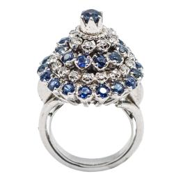 326 - SORTIJA COCKTAIL RING CON ZAFIROS Y DIAMANTES 