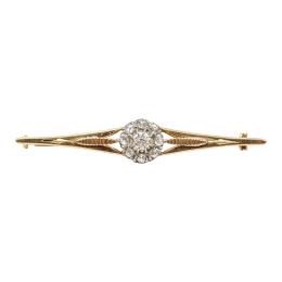 115 - BROCHE ALFILER CON DIAMANTES, AÑOS 50