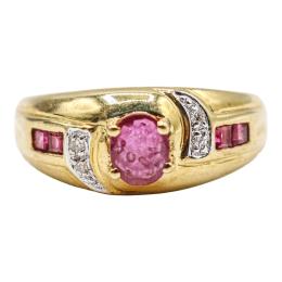 102 - ANILLO CON RUBÍES AÑOS 80