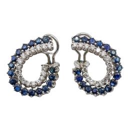 228 - PENDIENTES CON BRILLANTES Y ZAFIROS, AÑOS 70