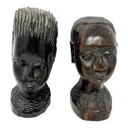 615 - PAREJA DE BUSTOS AFRICANOS DEL ÚLTIMO CUARTO S. XX