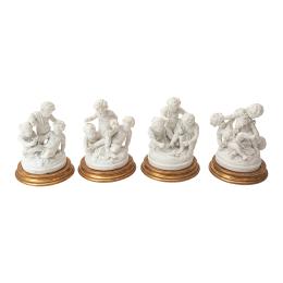 672 - CUATRO FIGURAS EN BISCUIT DE SEVRES, DE PPS. DEL S.XX