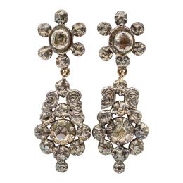231 - PENDIENTES CON DIAMANTES DEL SIGLO XIX