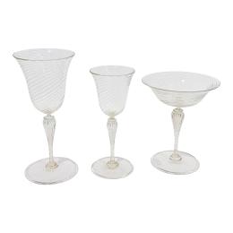 35 - CONJUNTO DE COPAS DE CRISTAL DE MURANO, AÑOS 50