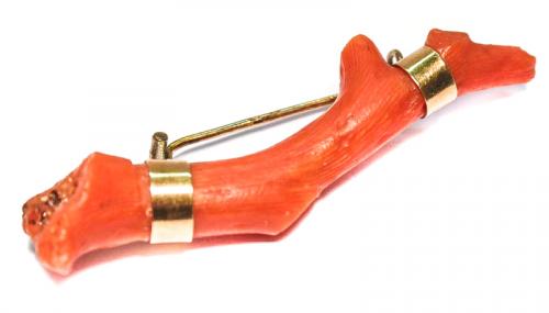 BROCHE CON CORAL DEL S.XIX
