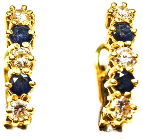 PENDIENTES CON BRILLANTES Y ZAFIROS
