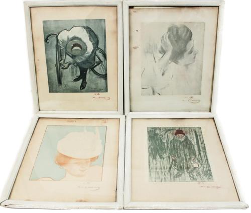 CUATRO ILUSTRACIONES DE "PEL I PLOMA"