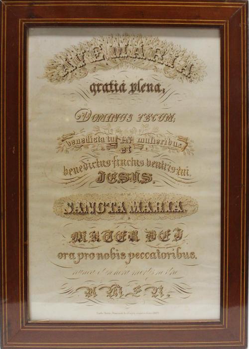 GRABADO ENMARCADO "AVE MARÍA"