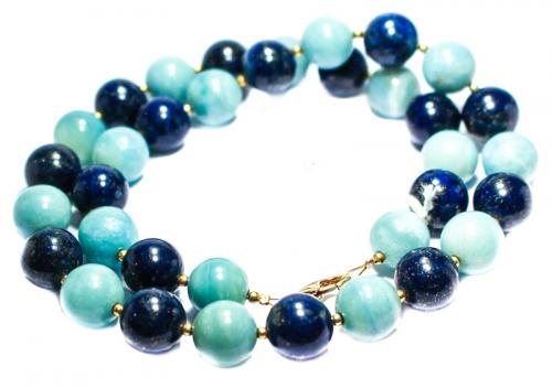 COLLAR DE LAPISLAZULI Y CALCEDONIA