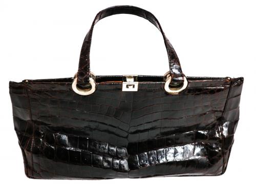 BOLSO DE SEÑORA DE COCODRILO AÑOS 60