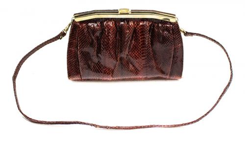 BOLSO DE NOCHE EN PIEL DE SERPIENTE