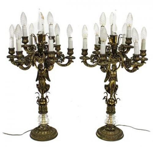 PAREJA DE CANDELABROS ESTILO IMPERIO