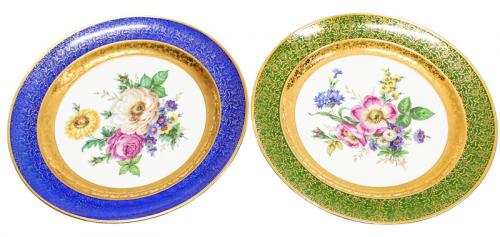 PAREJA DE PLATOS DECORATIVOS LIMOGES