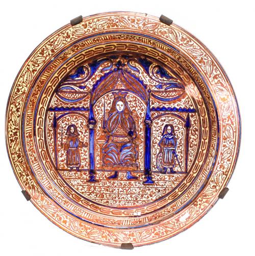 GRAN PLATO EN CERÁMICA DE REFLEJOS DEL PRIMER TERCIO DEL S.