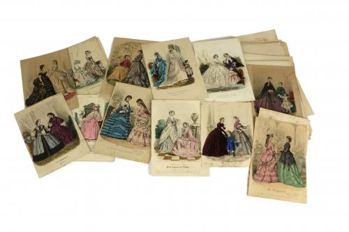 GRAN LOTE DE LAMINAS DE MODA DEL S.XIX