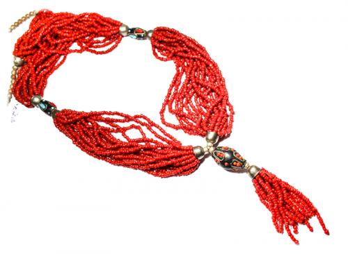 COLLAR TRIBAL EN CORAL