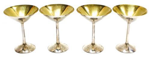 CONJUNTO DE COPAS DE CAVA EN PLATA