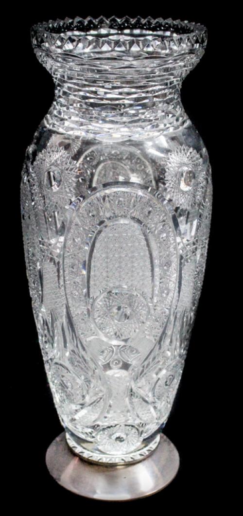 GRAN JARRÓN EN CRISTAL Y PLATA