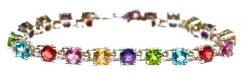 PULSERA EN PLATA Y PIEDRAS PRECIOSAS