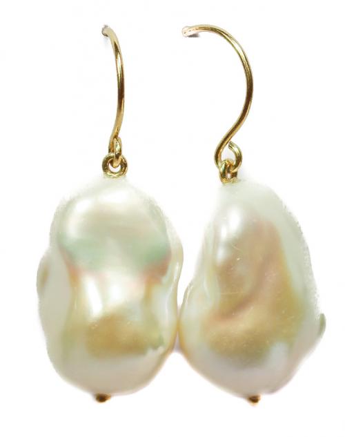 PENDIENTES ORO CON PERLAS BARROCAS