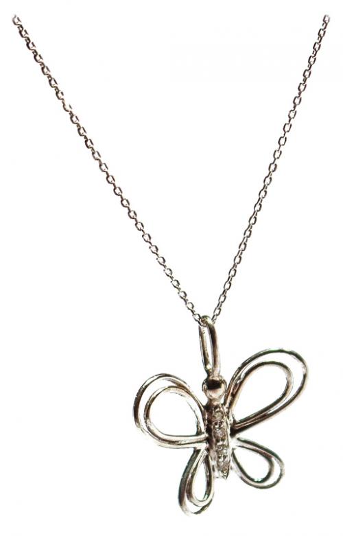 CADENA Y COLGANTE MARIPOSA EN ORO Y BRILLANTES