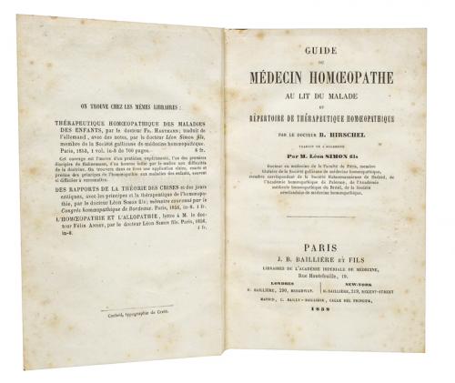 "GUIDE DU MÉDECIN HOMOEOPATHE AU LIT DU MALADE"