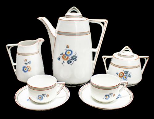 JUEGO DE CAFÉ  EN PORCELANA ALEMANA