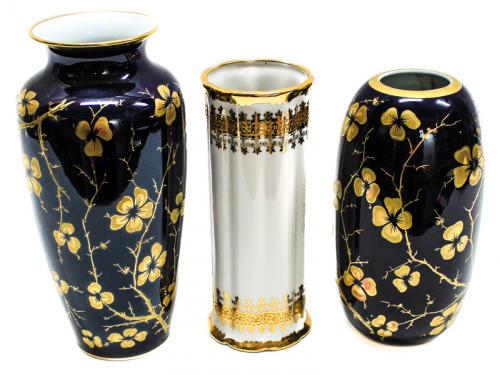 TRES JARRONES EN PORCELANA