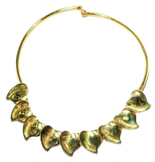 COLLAR EN PLATA DORADA "ROSA BISBE"