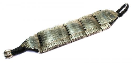 PULSERA EN PLATA Y CORDÓN  ORIENTALISTA