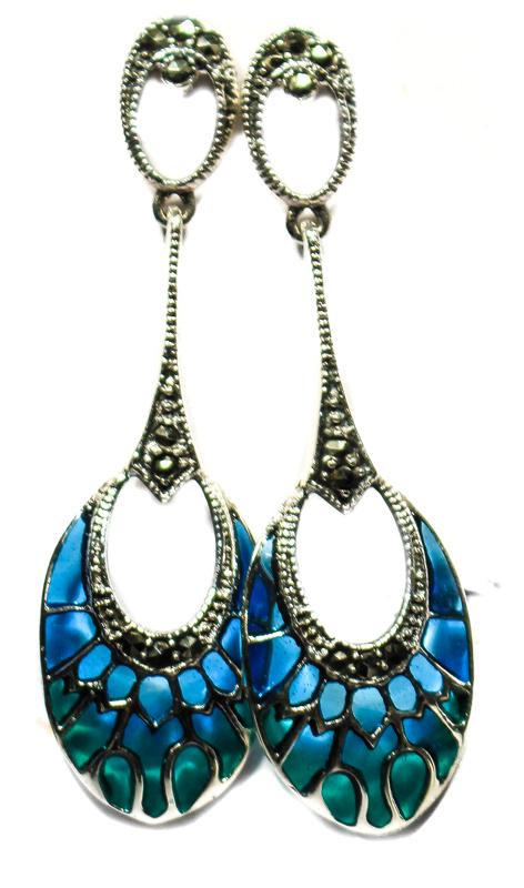 PENDIENTES PLATA Y ESMALTE