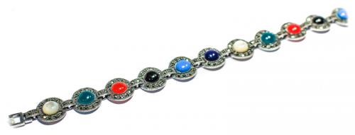 PULSERA EN PLATA CON SÍMIL DE PIEDRAS