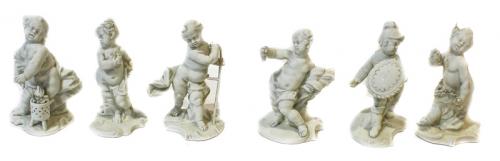 SEIS FIGURAS ALEGÓRICAS EN PORCELANA NYMPHEBURG