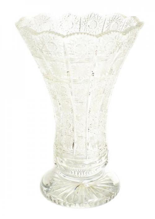 JARRÓN FLORERO EN CRISTAL TALLADO