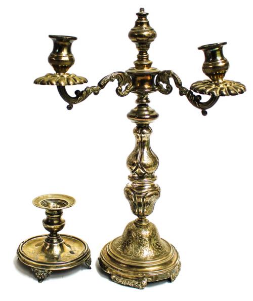 PALMATORIA  Y CANDELABRO FINALES DEL SIGLO XIX