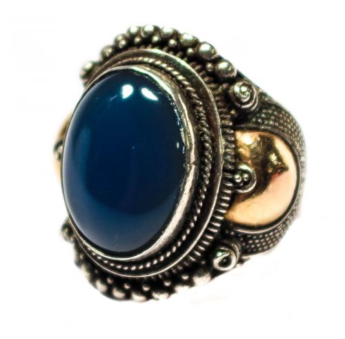 ANILLO CON CALCEDONIA AZUL