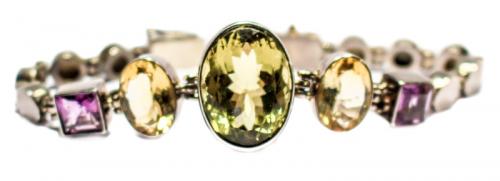 PULSERA CON AMATISTAS Y CITRINOS