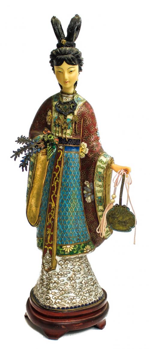 FIGURA CHINA "DAMA CON AVE Y PAI PAI"
