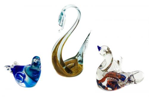 TRES FIGURAS EN CRISTAL DE MURANO